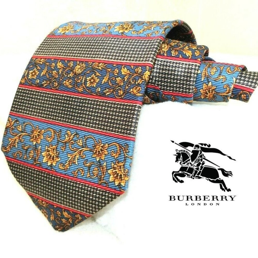 Burberrys of London Necktie 100% Silk Filigree 58"